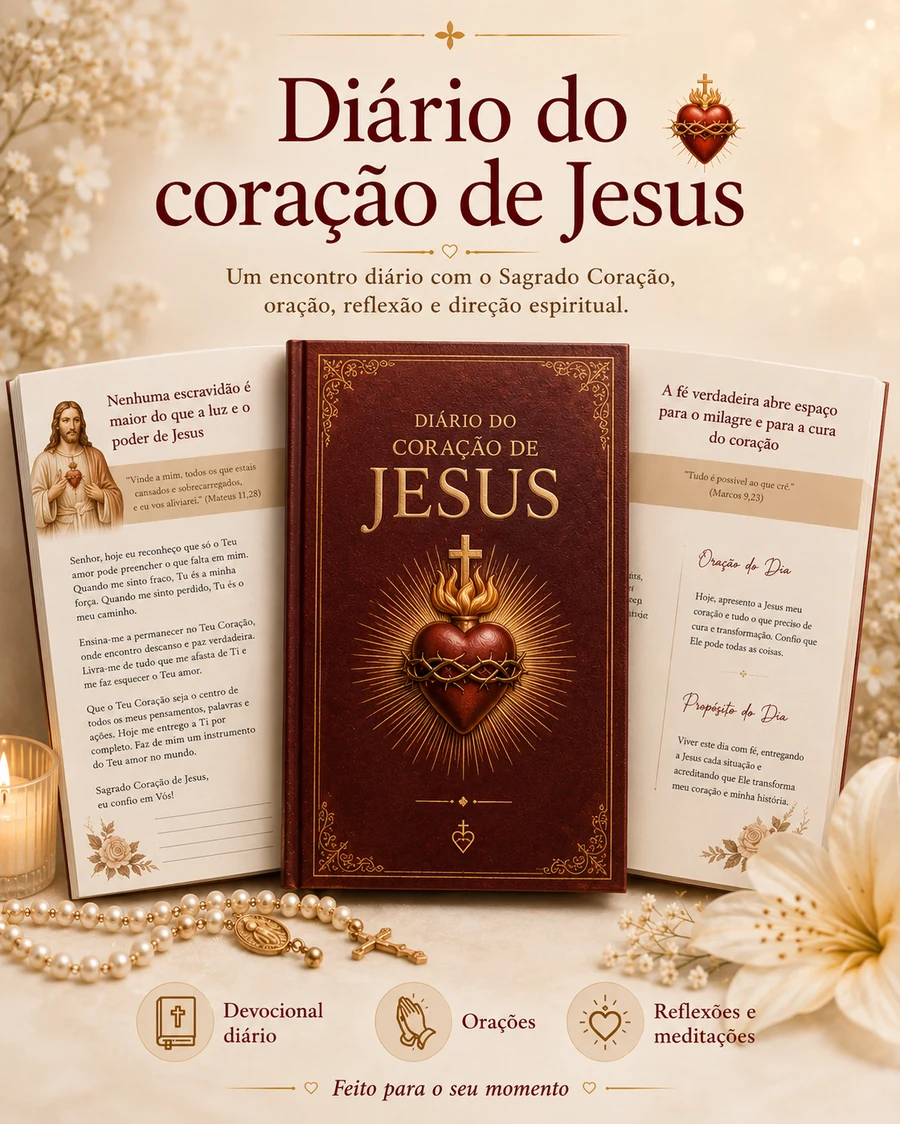 Mockup do e-book Diário do Coração de Jesus